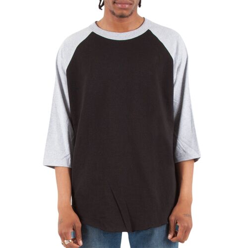 Unisex Raglan Three-Quarter Sleeve T-Shirt Thumbnail